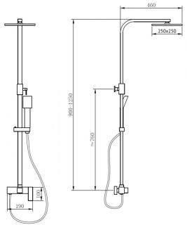Душевая стойка ABBER Daheim чёрный матовый AF8220B